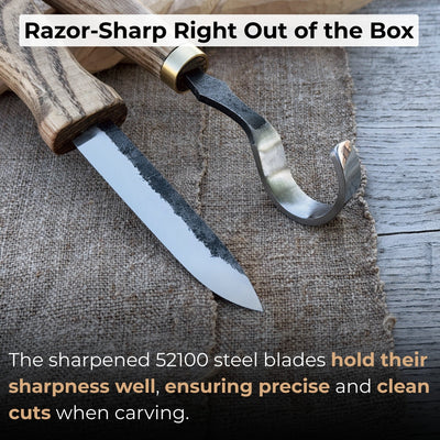 2 - Piece Spoon Carving Knife Set with Leather Sheaths - 3