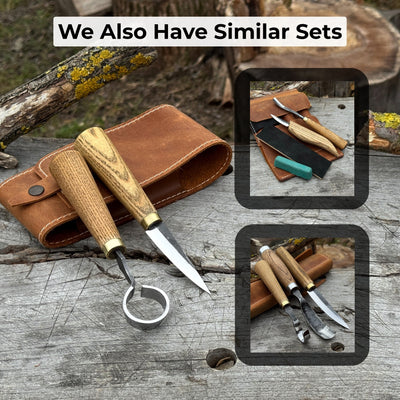 2 - Piece Spoon Carving Tool Set with Leather Case - 10