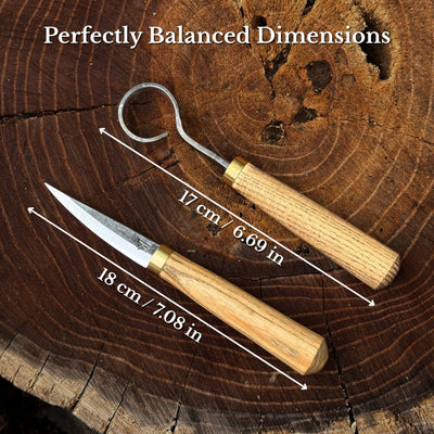 2-Piece Spoon Carving Tool Set with Leather Case - 3
