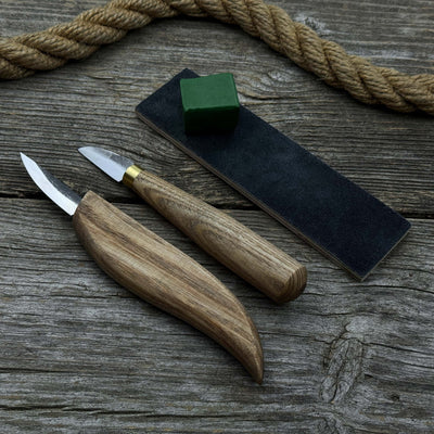 2 - Piece Wood Carving Knife Set with Leather Strop and Case - 10