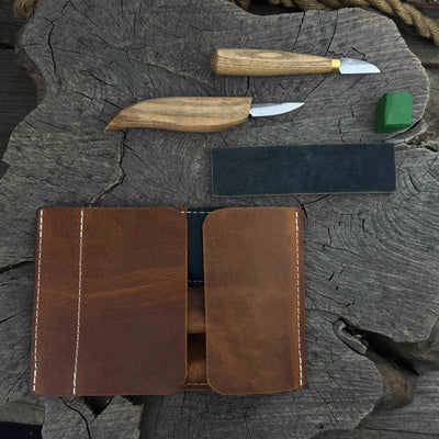 2 - Piece Wood Carving Knife Set with Leather Strop and Case - 2