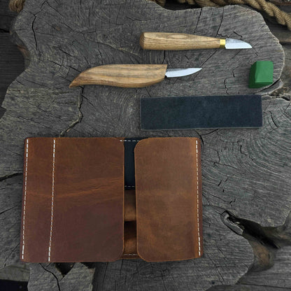 2 - Piece Wood Carving Knife Set with Leather Strop and Case - 1
