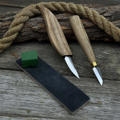 2 - Piece Wood Carving Knife Set with Leather Strop and Case - 9