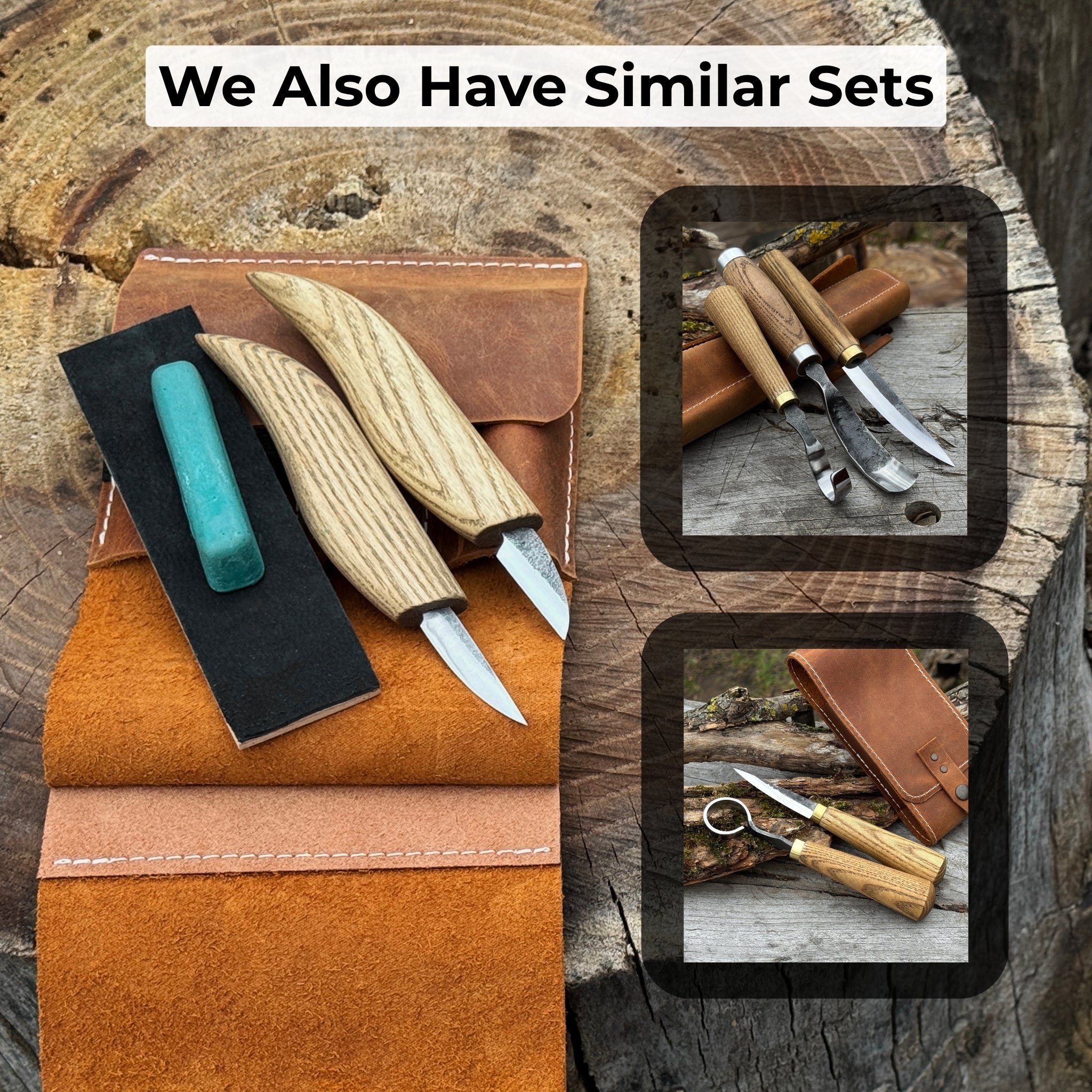 2 - Piece Wood Carving Knife Set with Leather Strop and Case - 11