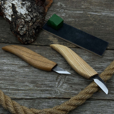 2 - Piece Wood Carving Knife Set with Leather Strop - 10