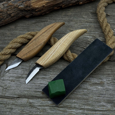 2 - Piece Wood Carving Knife Set with Leather Strop - 6