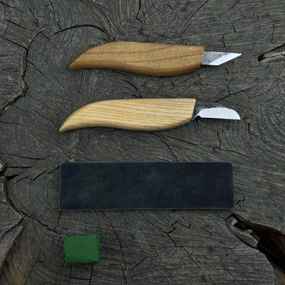 2 - Piece Wood Carving Knife Set with Leather Strop - 1