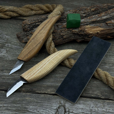2 - Piece Wood Carving Knife Set with Leather Strop - 7