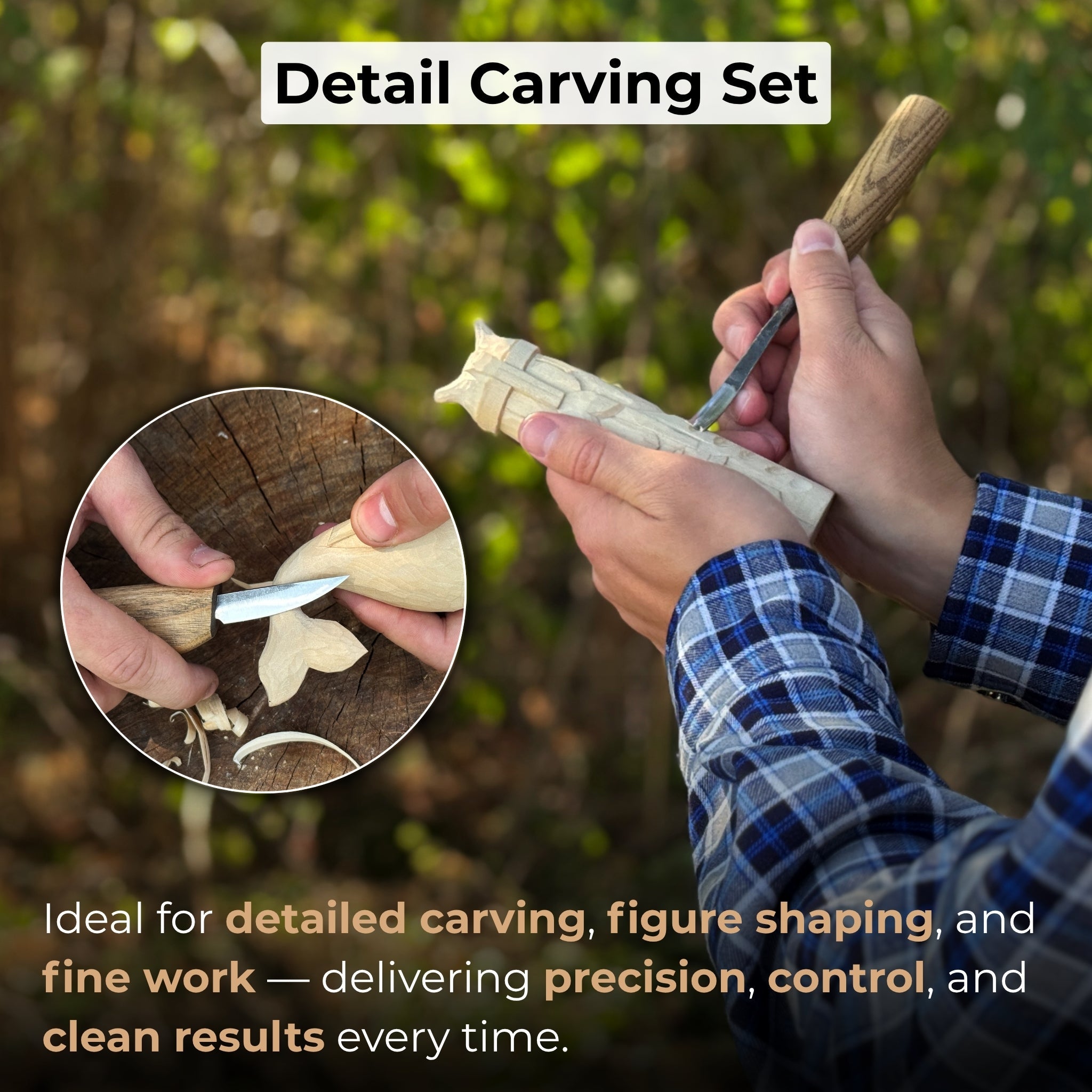 2 - Piece Wood Carving Set - 2