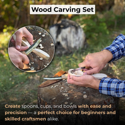 2 - Piece Wooden Spoon Carving Set - 2