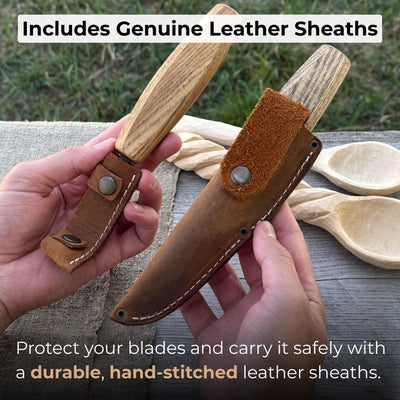 2 - Piece Wooden Spoon Carving Set - 5