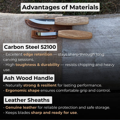 2 - Piece Wooden Spoon Carving Set - 8