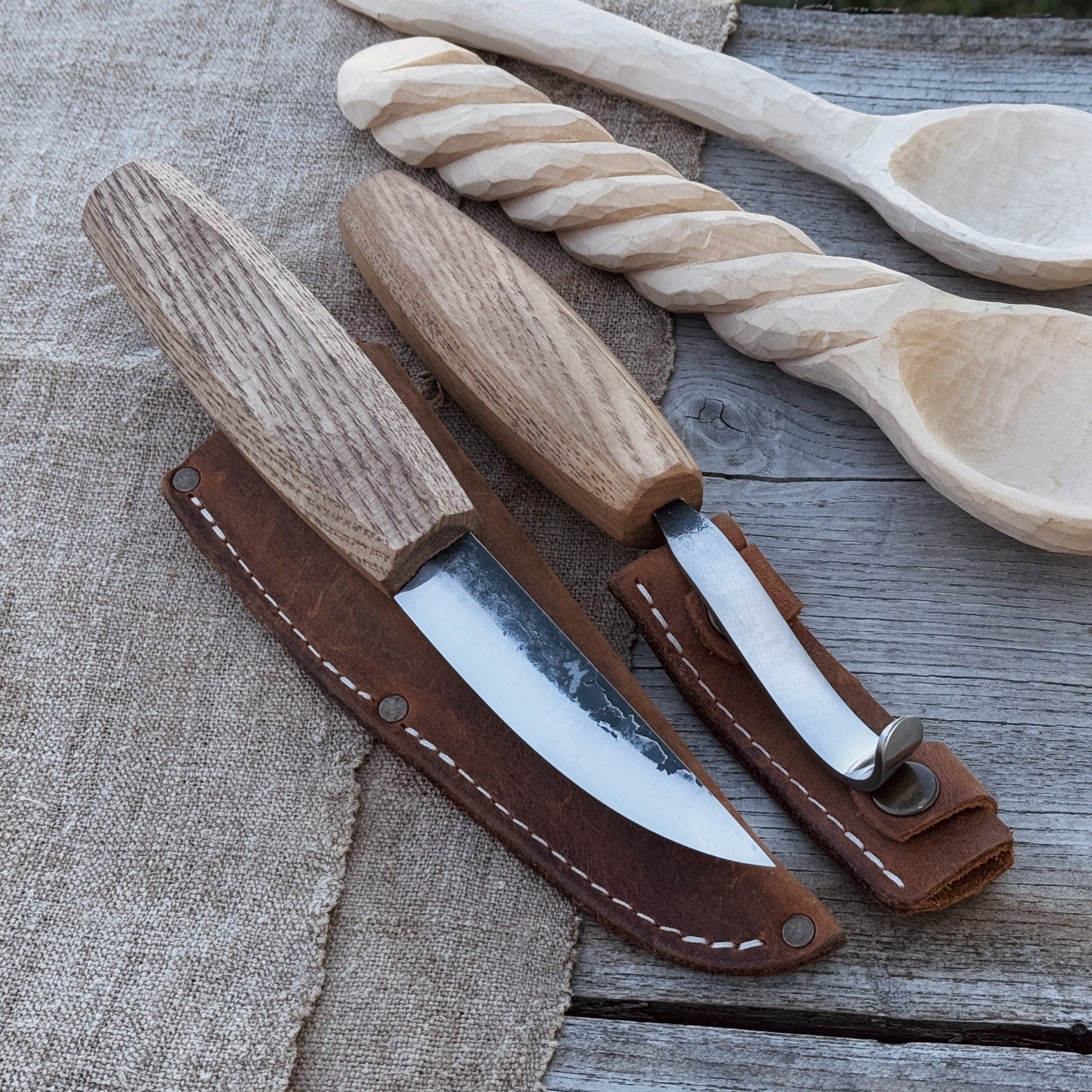 2 - Piece Wooden Spoon Carving Set - 1