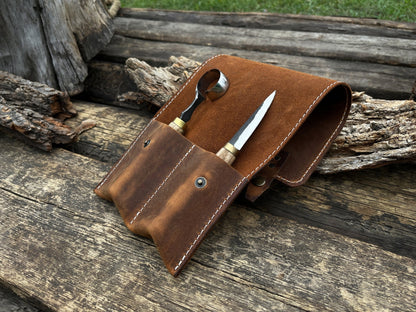 2 Pocket Leather Tool Case - 2