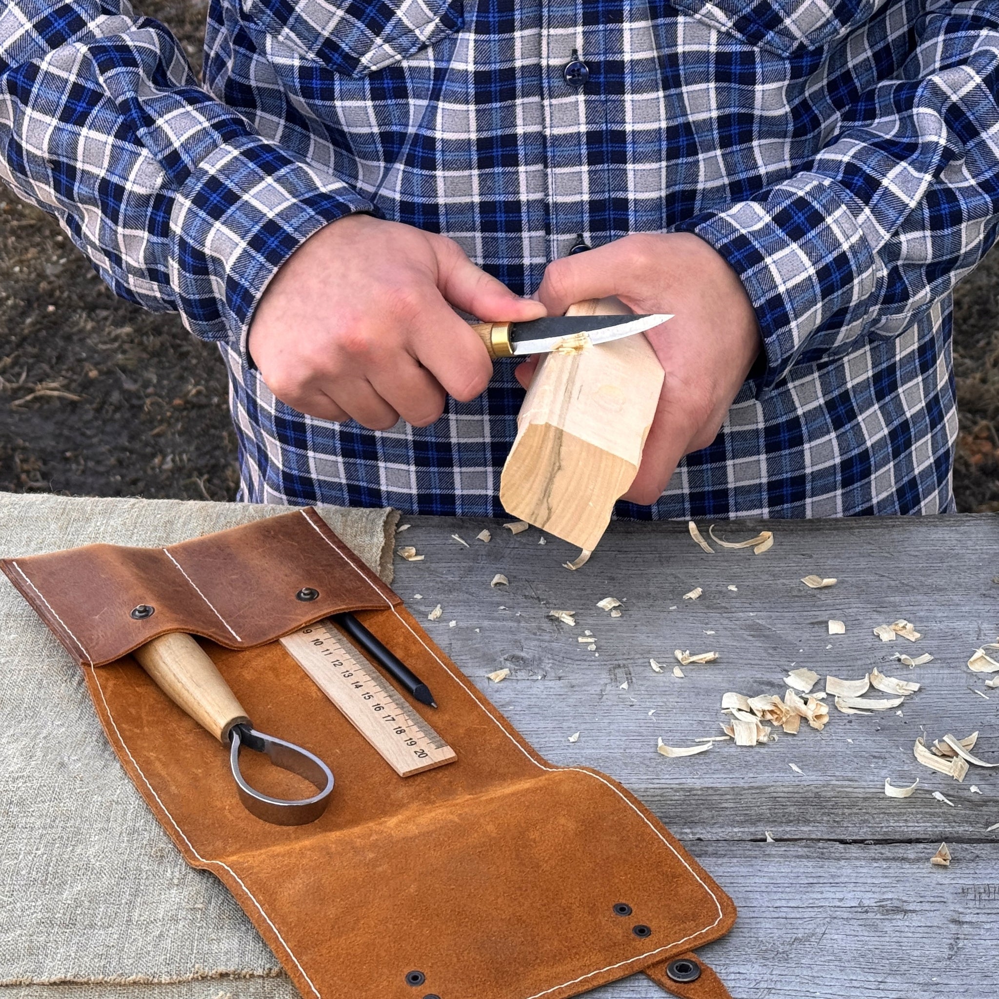 2 Pocket Leather Tool Case - 8