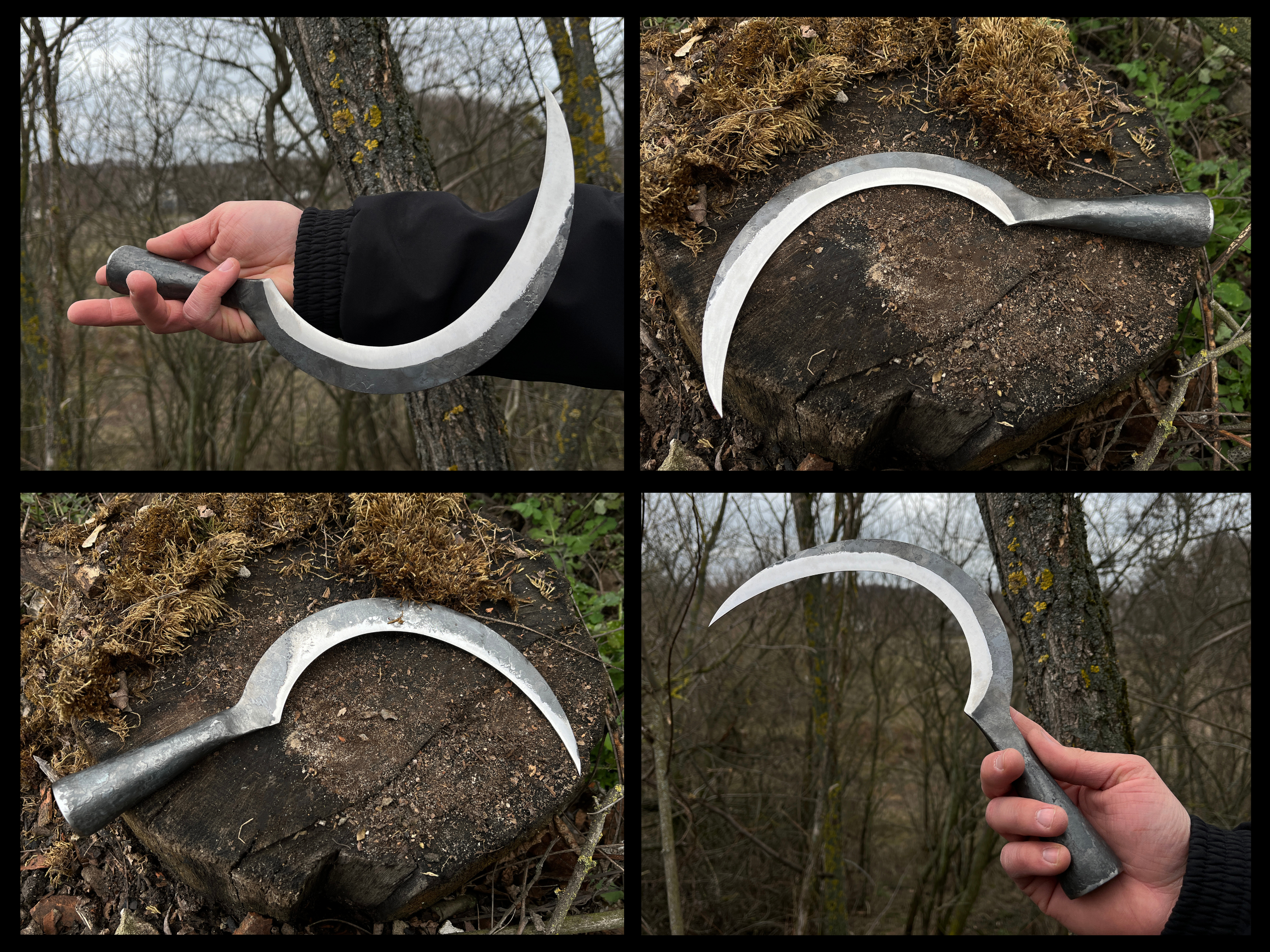 Hand-Forged Large Sickle, ⌀19 cm (7.5 inches)