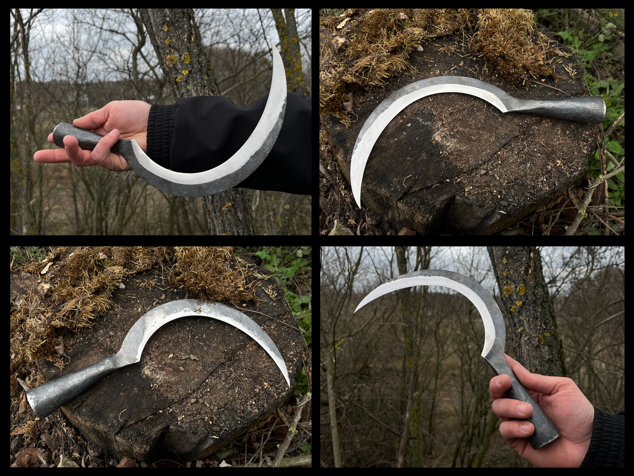 Hand-Forged Large Sickle, ⌀19 cm (7.5 inches) - Forged Steel Tools