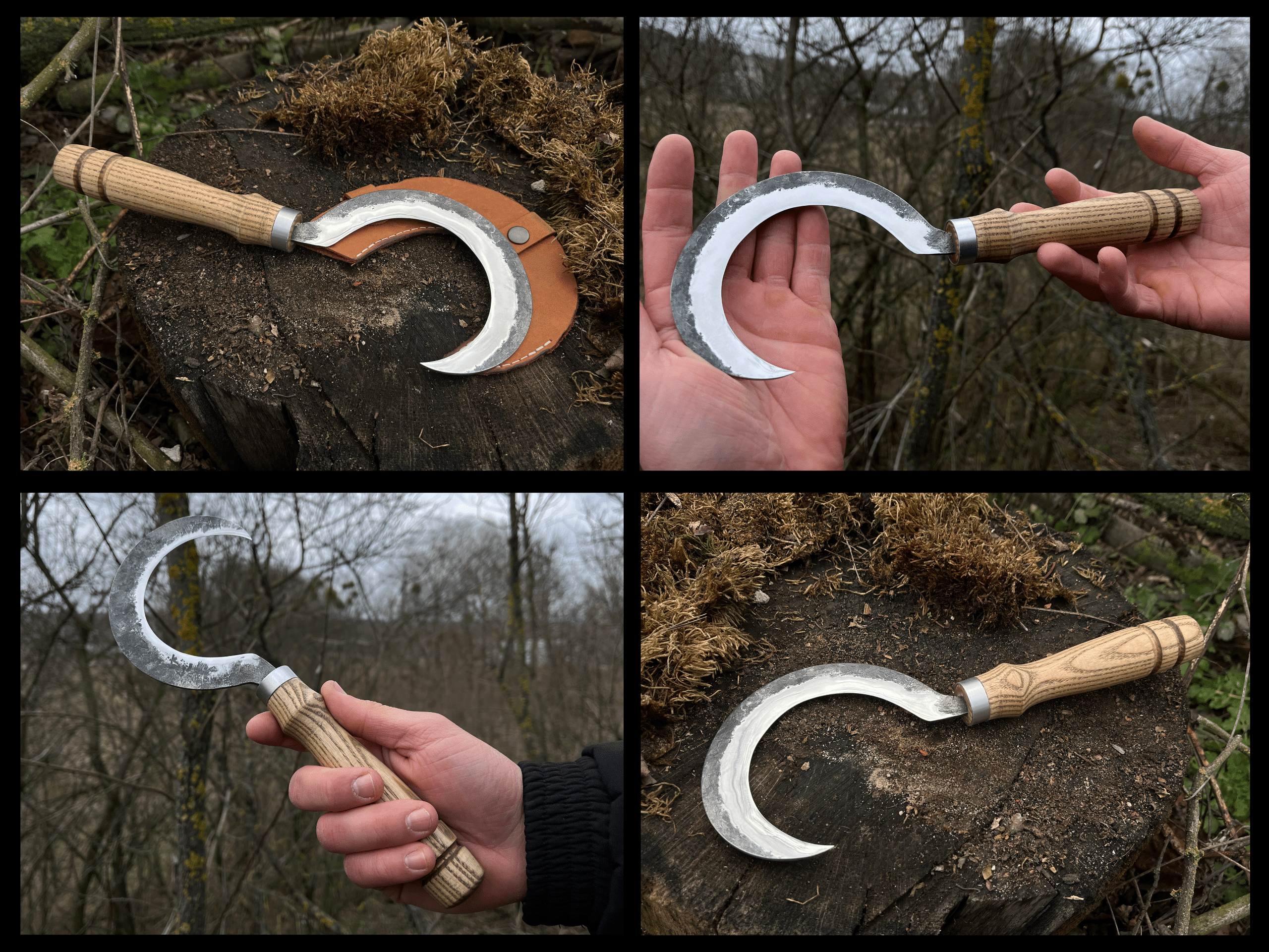 Hand-Forged Small Sickle, ⌀8.5 cm (3.3 inches)