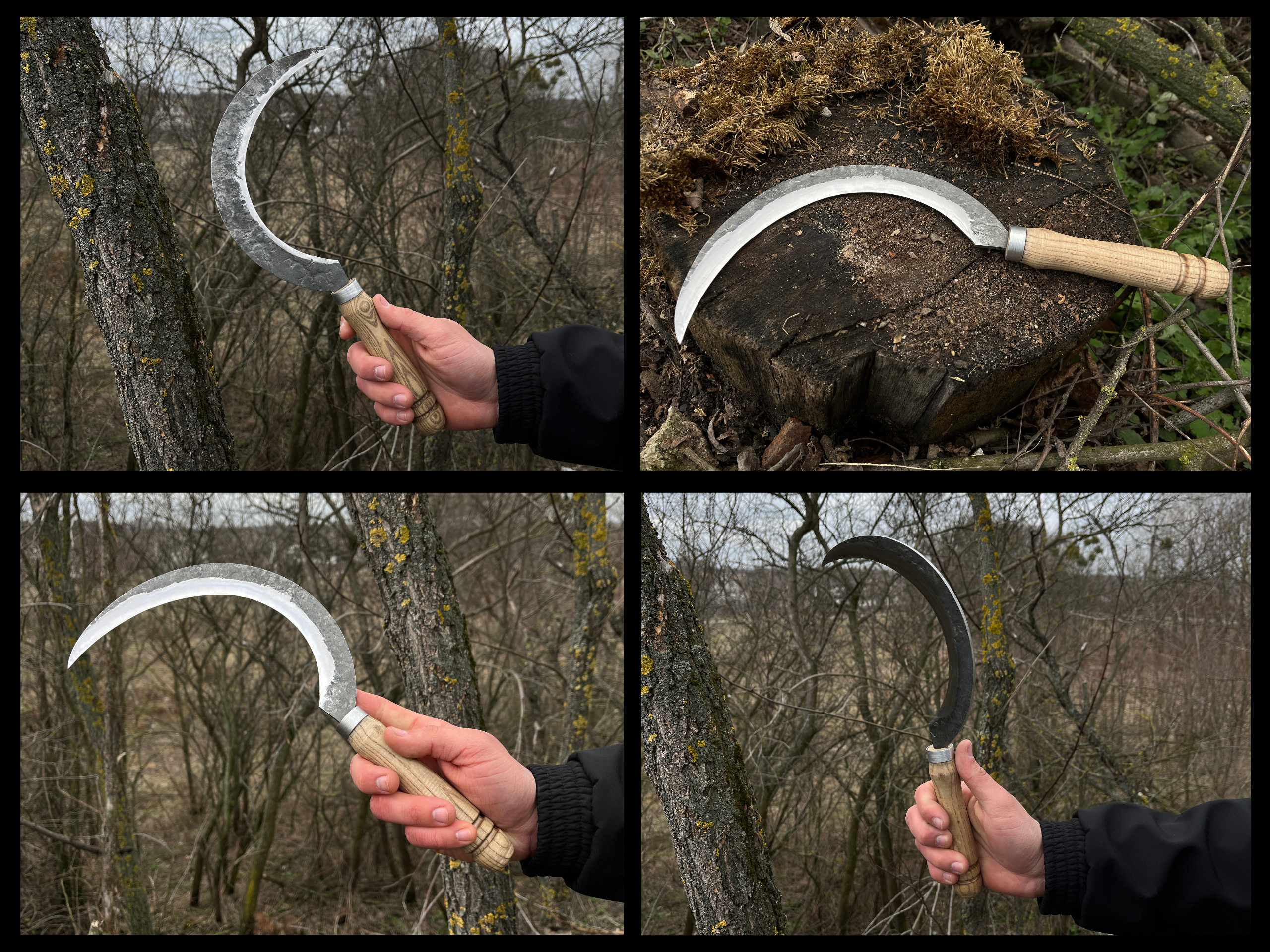 Hand-Forged Large Sickle, ⌀19 cm (7.5 inches)