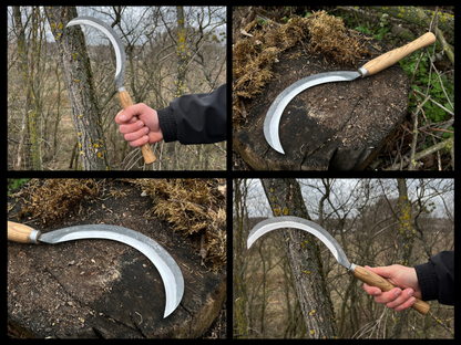 Hand-Forged Sickle, ⌀17.5 cm (6.9 inches) - Forged Steel Tools