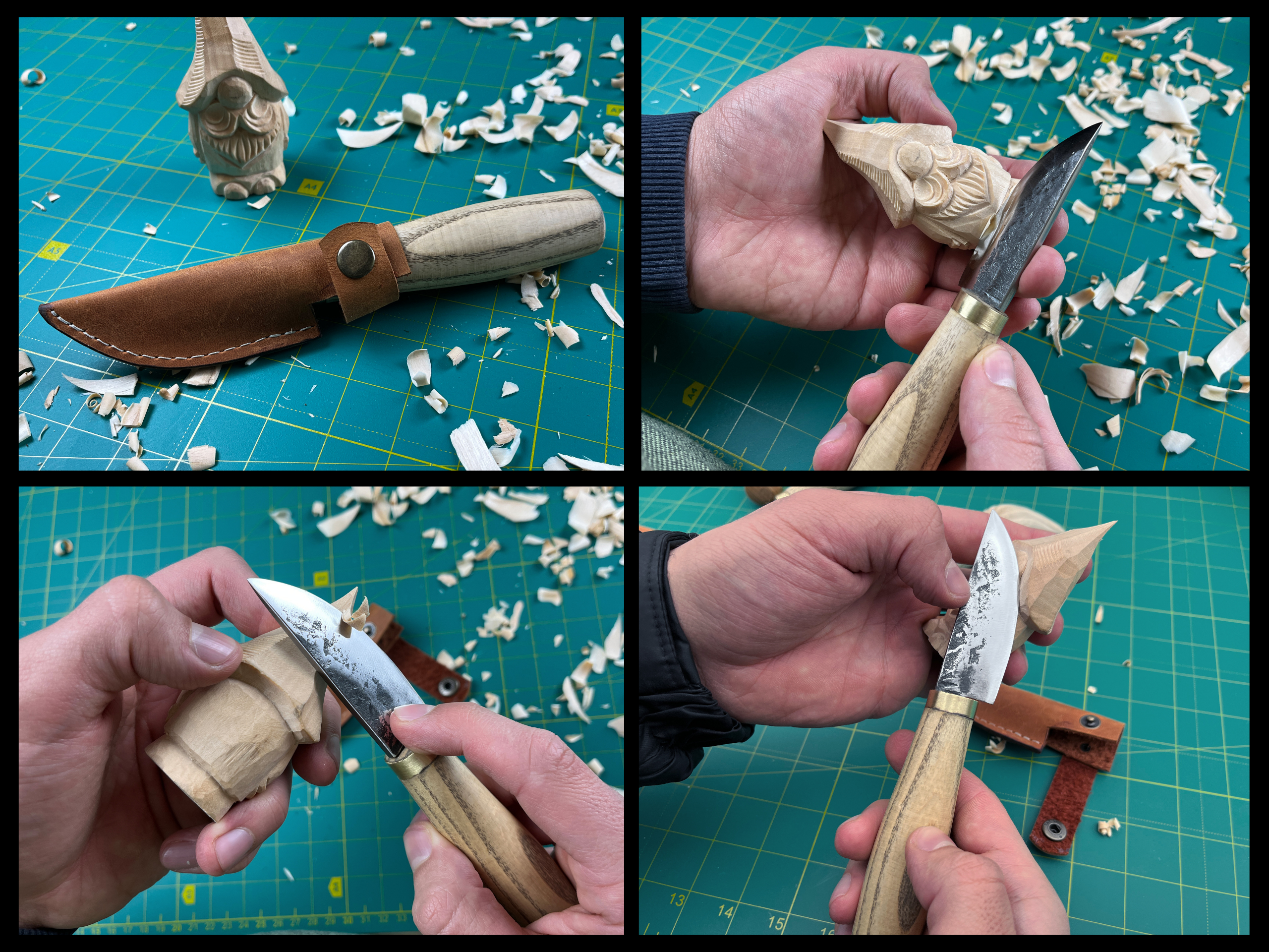 Couteau de sculpture sur bois forgé. Couteau forgé à la main