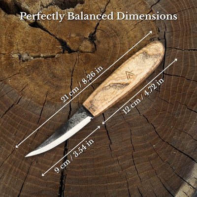 Sloyd Carving Knife with Leather Sheath, Blade 9 cm (3.54 inches)