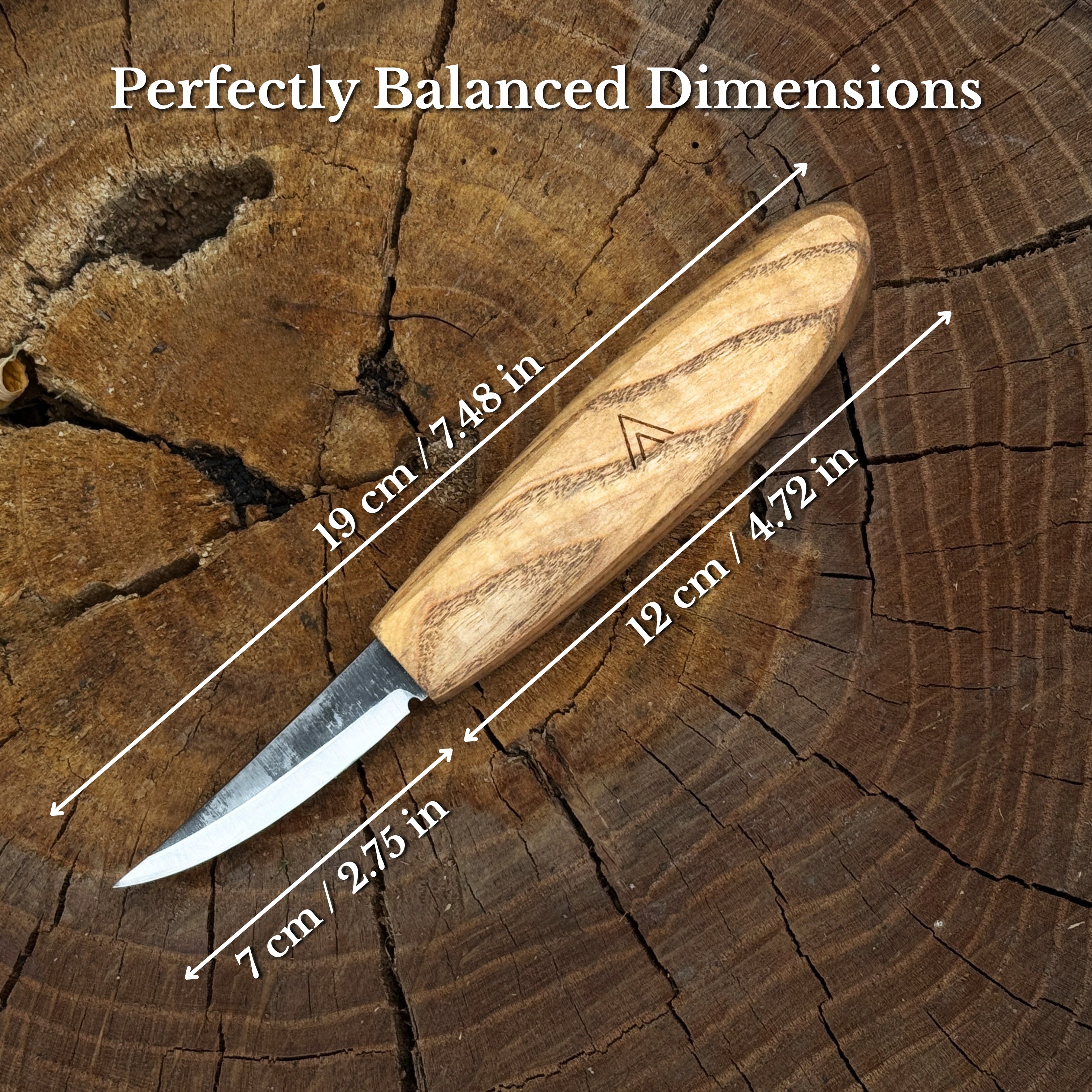 Sloyd Carving Knife with Leather Sheath, Blade 7 cm (2.76 inches)