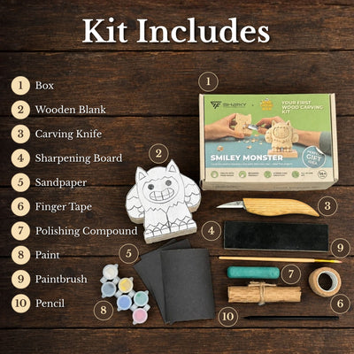 Smiley Monster — DIY Carving Kit for Beginners