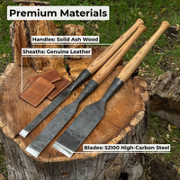 3-Piece Carpenters Slick Chisel Set - Sharky Forged Steel Tools
