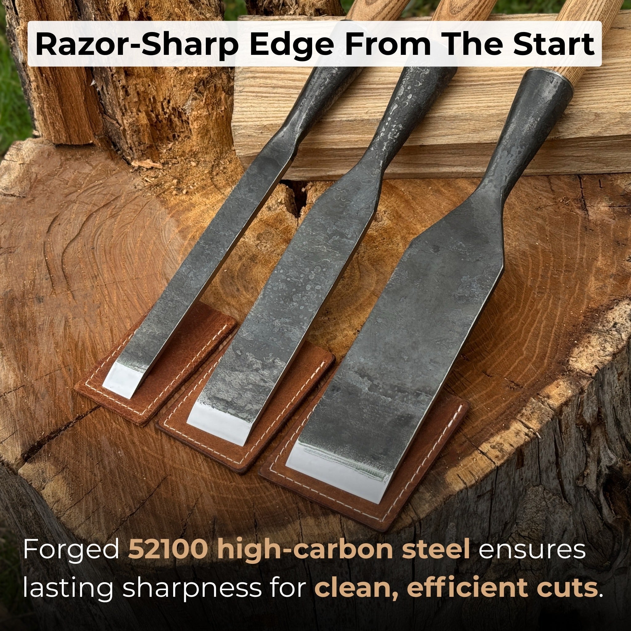 3 - Piece Carpenters Slick Chisel Set - 2