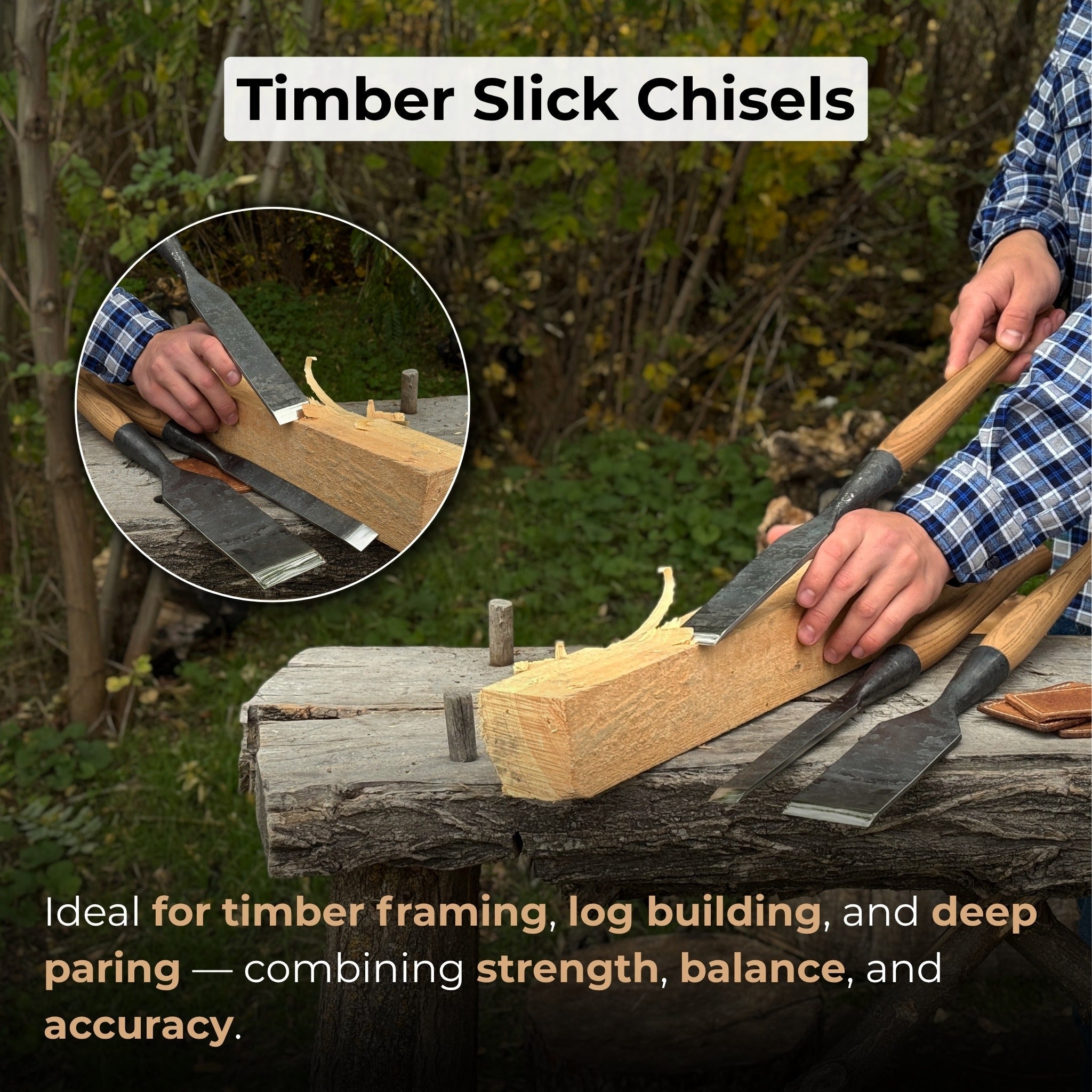 3 - Piece Carpenters Slick Chisel Set - 8