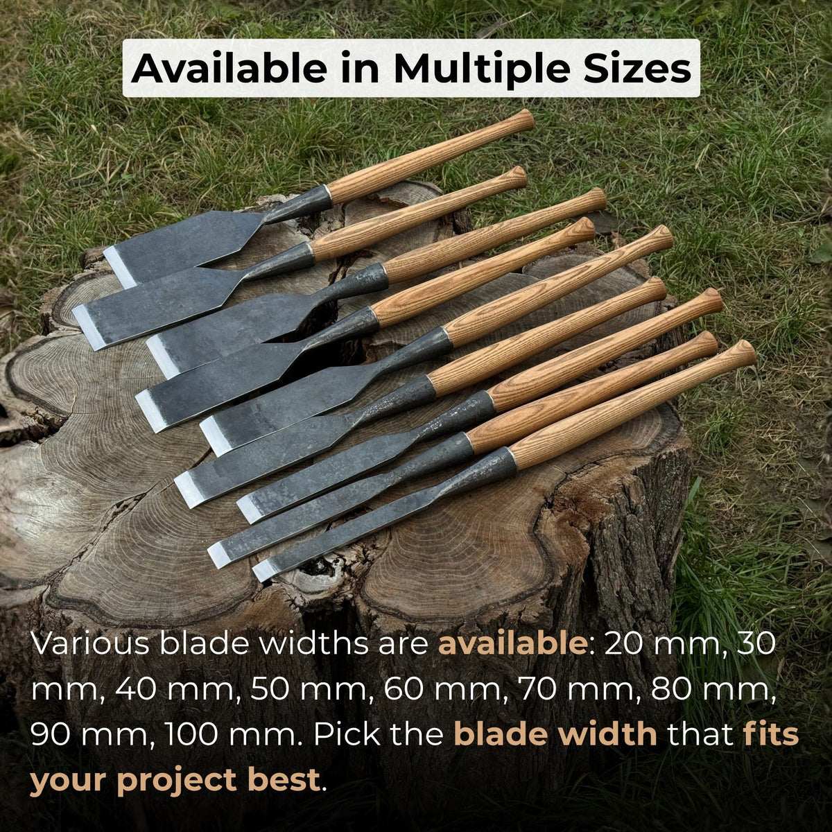 3-Piece Carpenters Slick Chisel Set - Sharky Forged Steel Tools