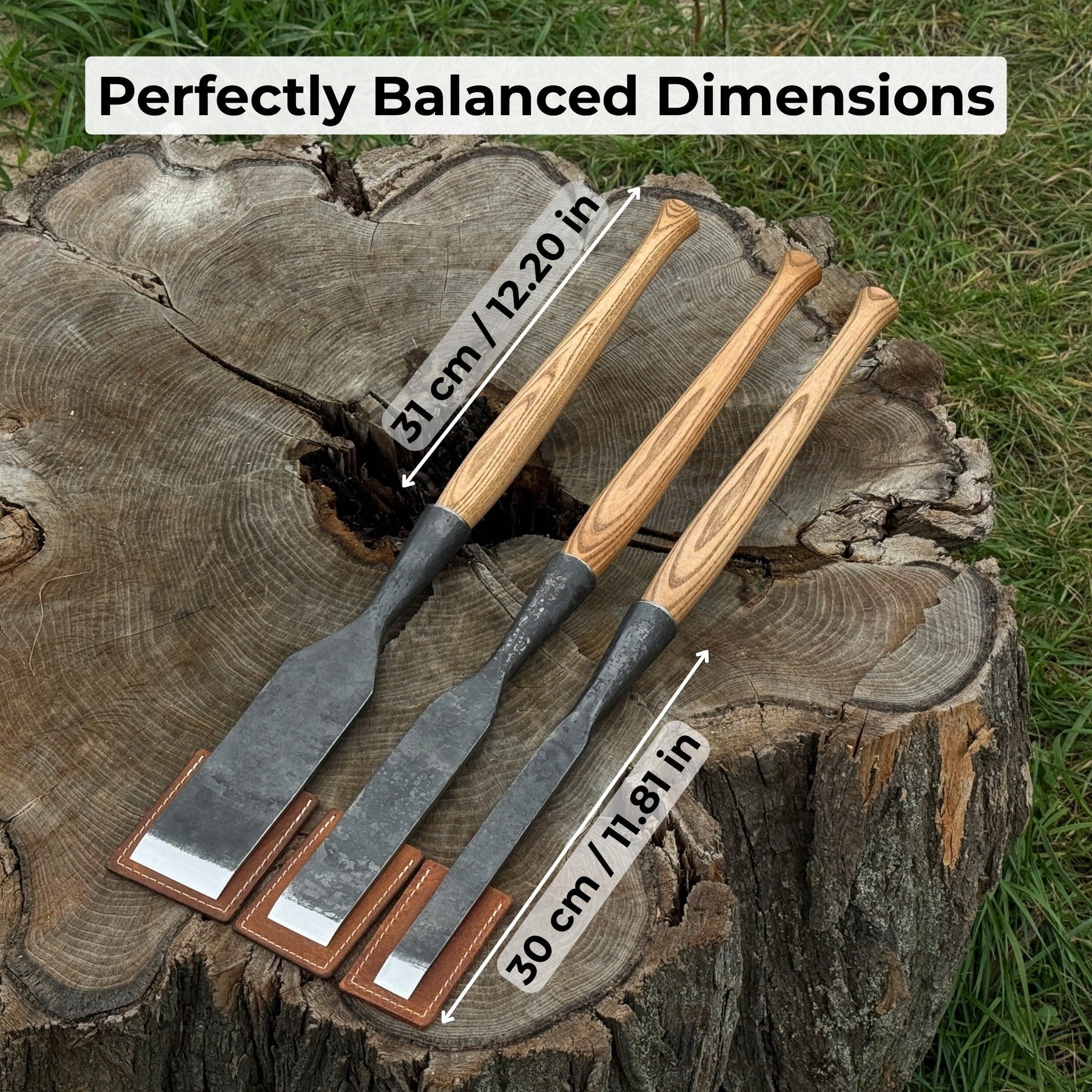 3-Piece Carpenters Slick Chisel Set - Sharky Forged Steel Tools