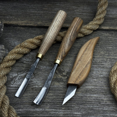 3 - Piece Carving Set – Detail Gouges & Whittling Knife - 6