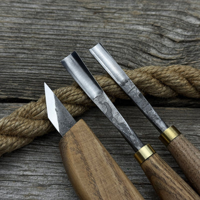 3 - Piece Carving Set – Detail Gouges & Whittling Knife - 4