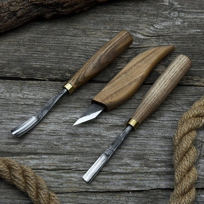 3 - Piece Carving Set – Detail Gouges & Whittling Knife - 8