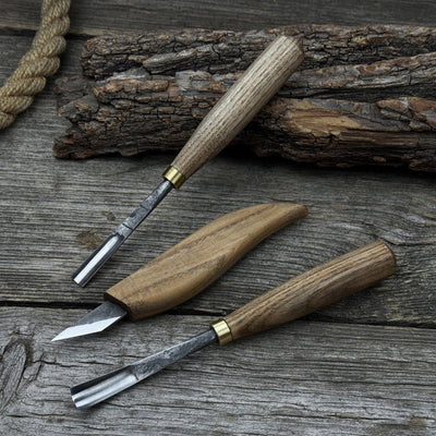 3 - Piece Carving Set – Detail Gouges & Whittling Knife - 9