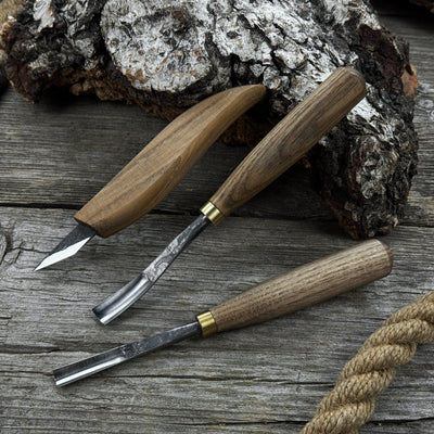 3 - Piece Carving Set – Detail Gouges & Whittling Knife - 3