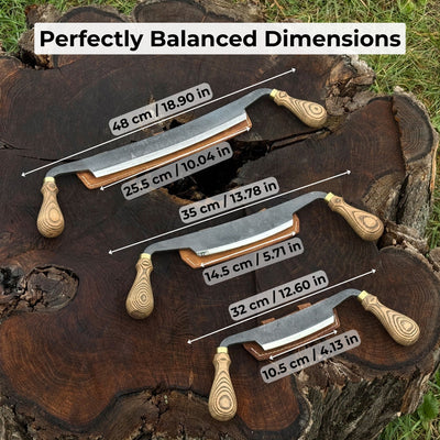 3 - Piece Curved Drawknife (Palm Handles) Set - 5