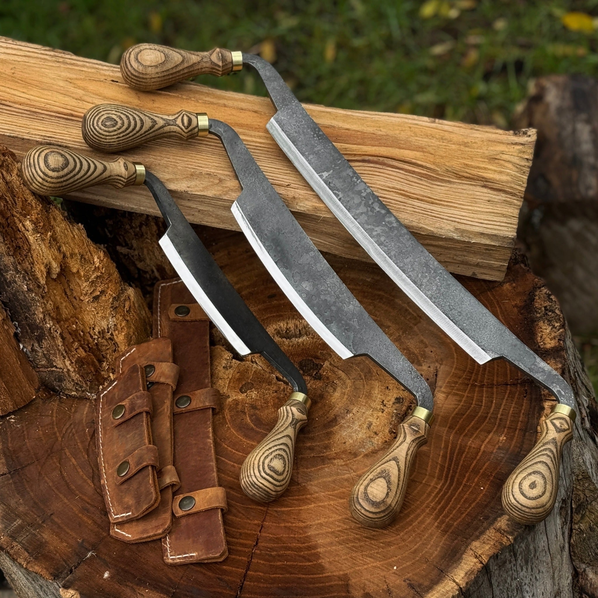 3 - Piece Curved Drawknife (Palm Handles) Set - 15