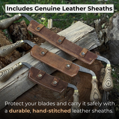 3 - Piece Curved Drawknife (Palm Handles) Set - 4