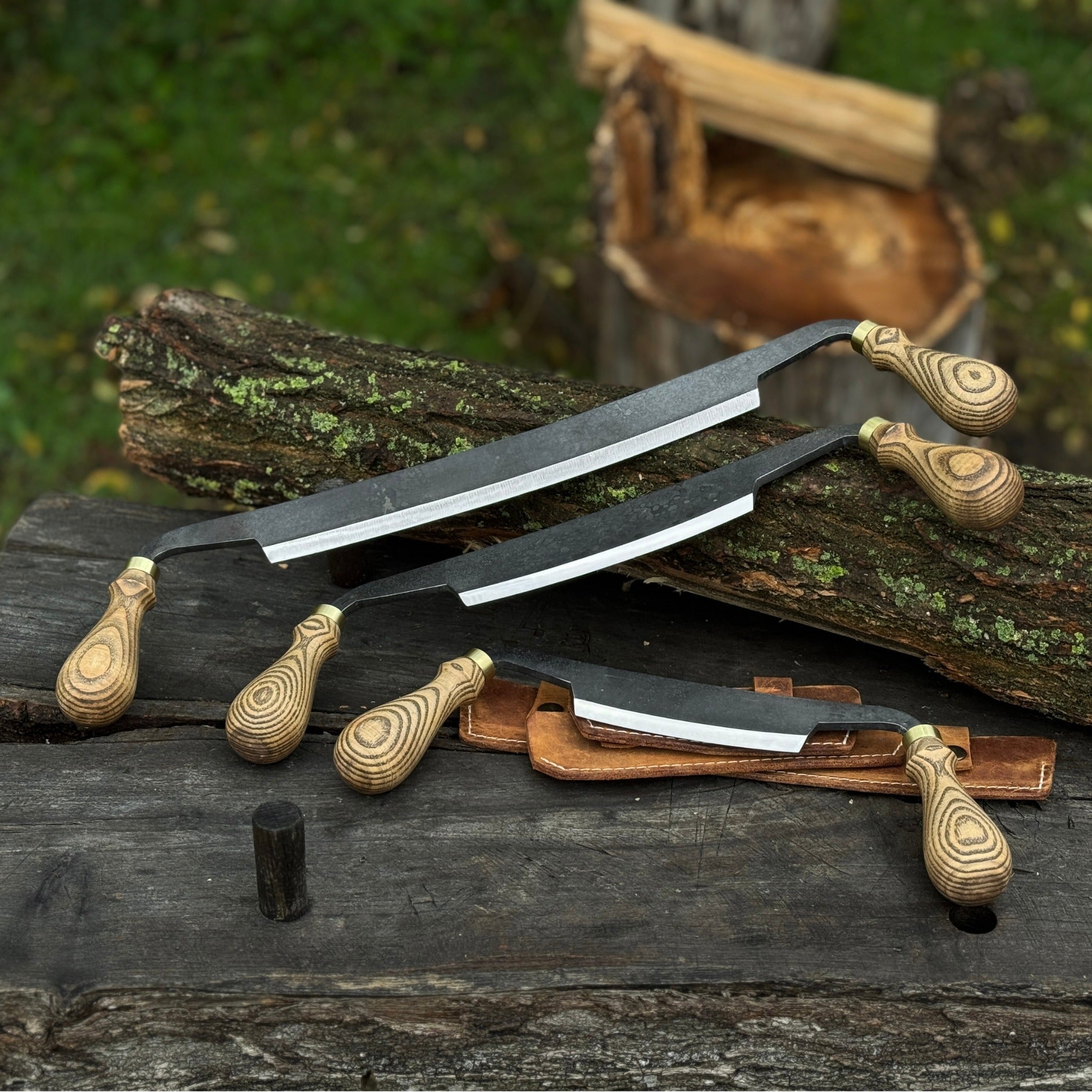 3 - Piece Curved Drawknife (Palm Handles) Set - 13