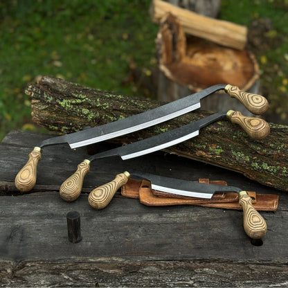 3 - Piece Curved Drawknife (Palm Handles) Set - 13