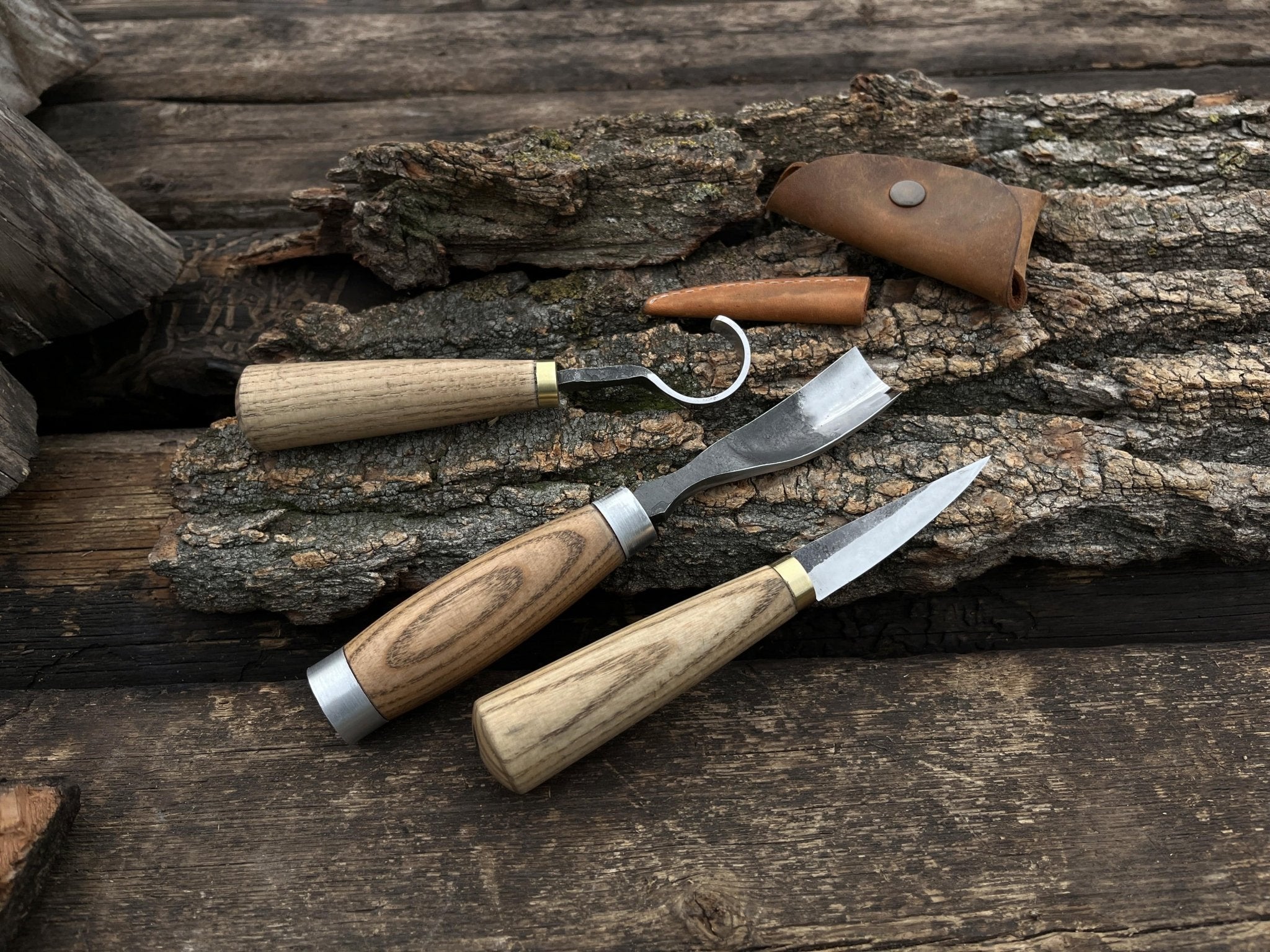 3-Piece Spoon Carving Tool Set - Sharky Forged Steel Tools