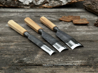 3 - Piece Hand - Forged Straight Gouge Set - 6