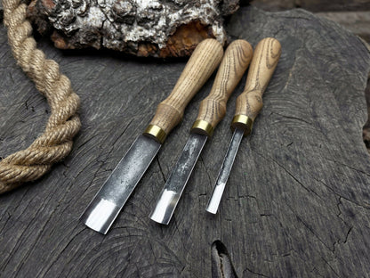 3 - Piece Hand - Forged Straight Gouge Set - 1