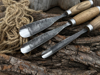 3 - Piece Hand - Forged Straight Rounded Chisel Set - 7