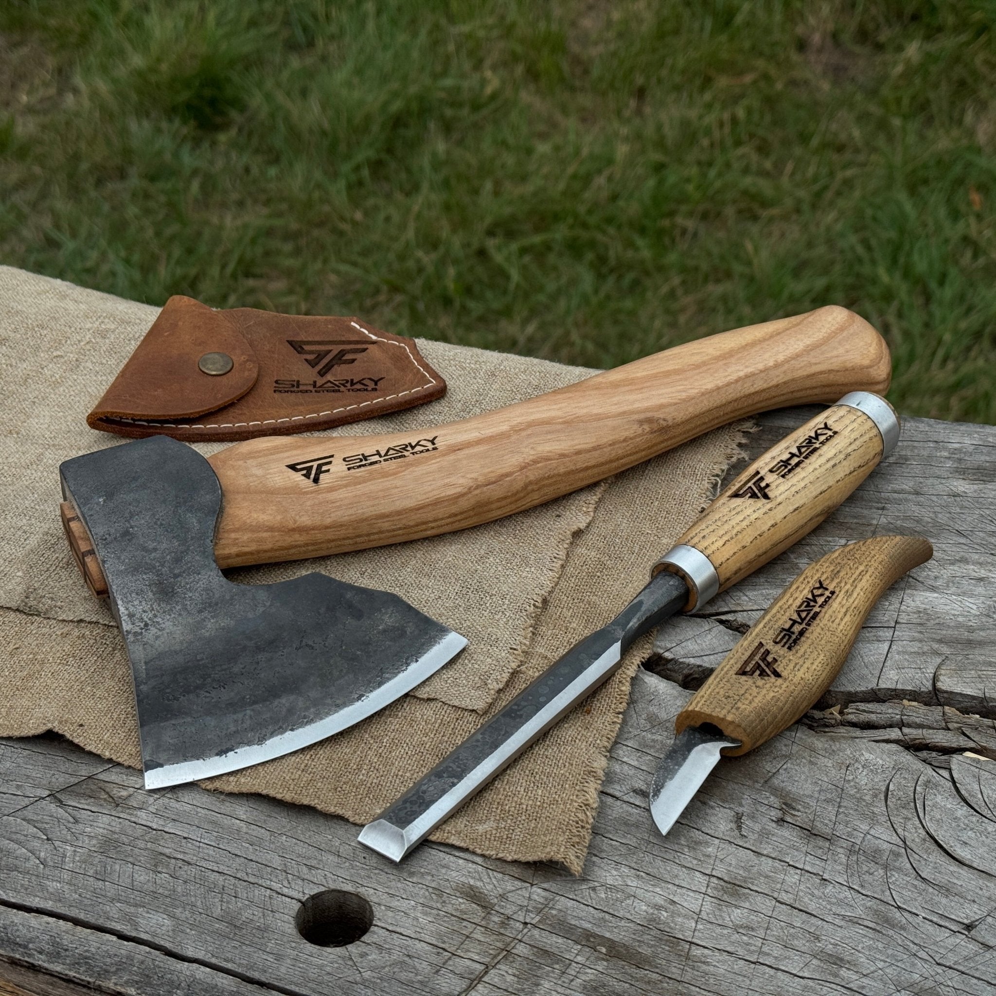 3 - Piece Hand - Forged Wood Carving Tool Set - 1