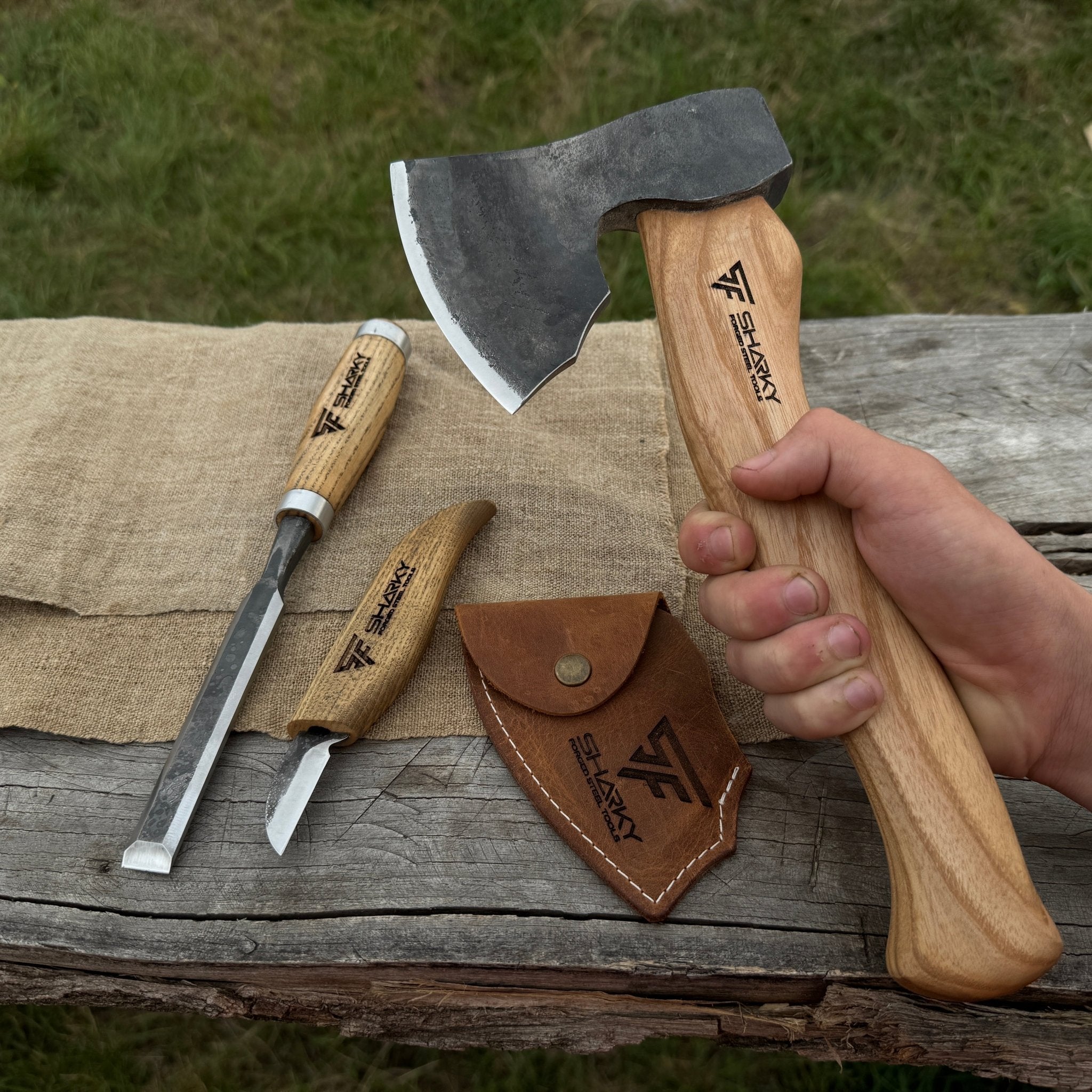 3 - Piece Hand - Forged Wood Carving Tool Set - 3