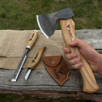 3 - Piece Hand - Forged Wood Carving Tool Set - 3
